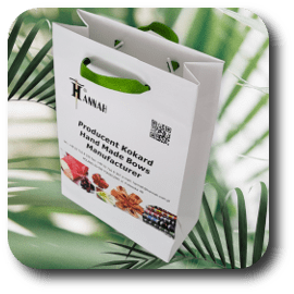 Dekoracyjne rączki do opakowań - taśma pasmanteryjna z plastikowymi końcówkami